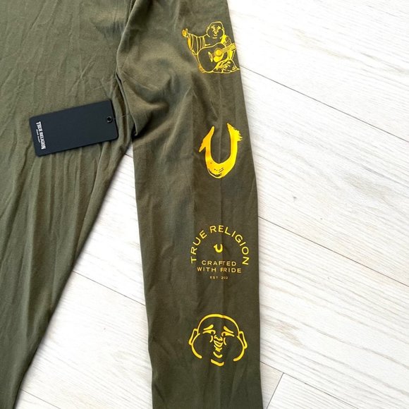 True Religion  105290 Horseshoe Icon Long Sleeve Tee Kalamata - Picture 3 of 5